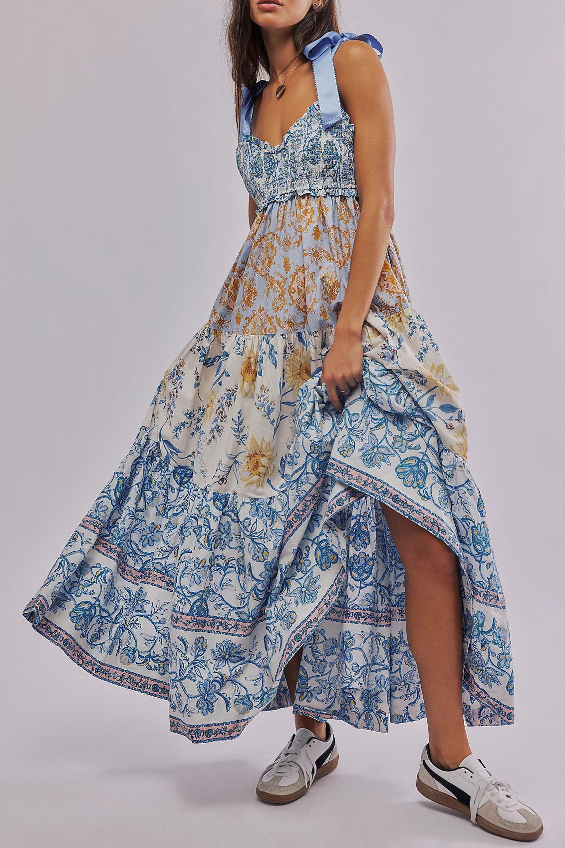 Tiered Floral Maxi Dress