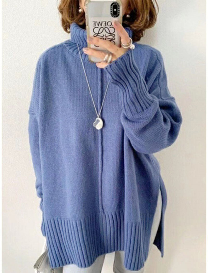 Chunky Knit High Neck Oversized Sweater