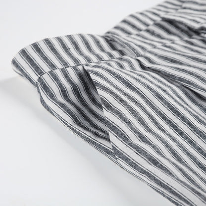 Striped Straight-Leg Casual Pants