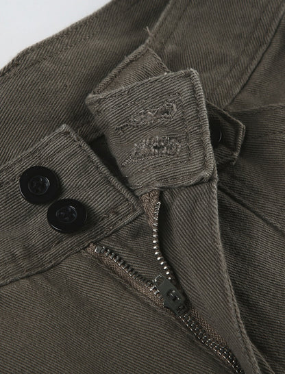 Buttoned Wide-Leg Jeans