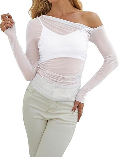 Mesh Overlay Layered Top