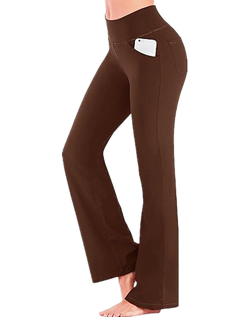 High-Waisted Pockets Flared Yoga Pants