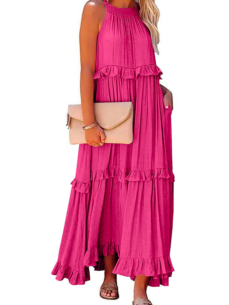 Ruffled Sleeveless Maxi Dress