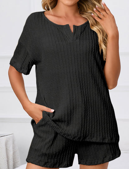 Loose-Fit V-Neck Two-Piece Set