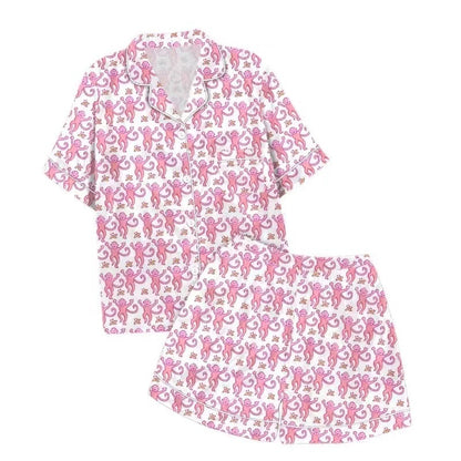 Playful Print Short Sleeve Pajama Set