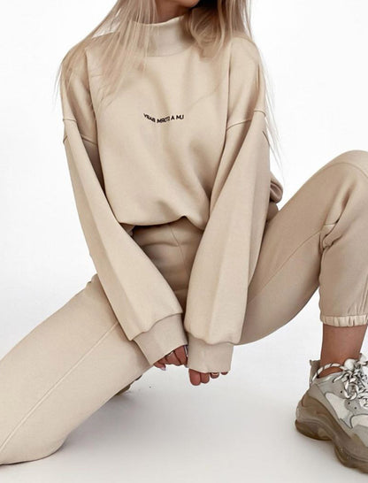 High-Neck Relaxed Jogger Set