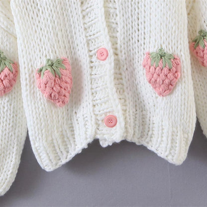 Strawberry Knit Oversized Cardigan