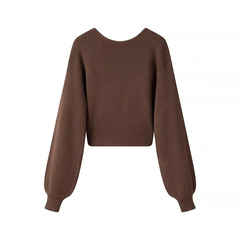 Twist-Knot Cropped Sweater