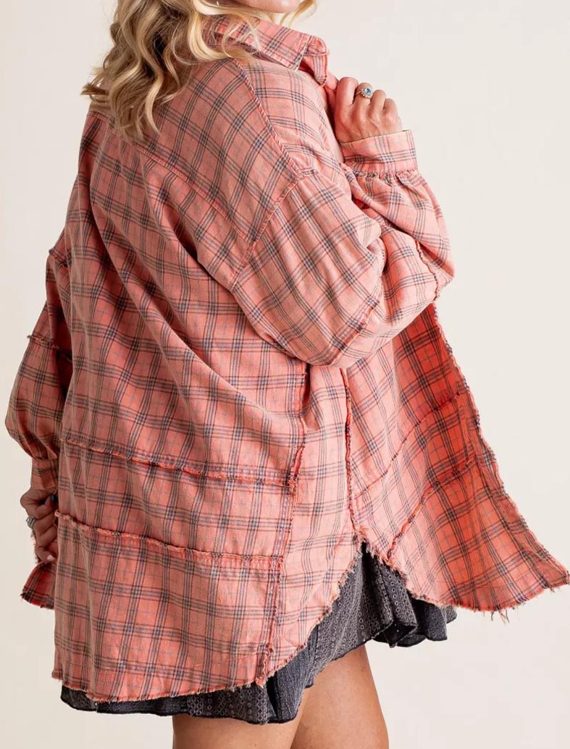 Plaid Oversized Button-Up Shirt