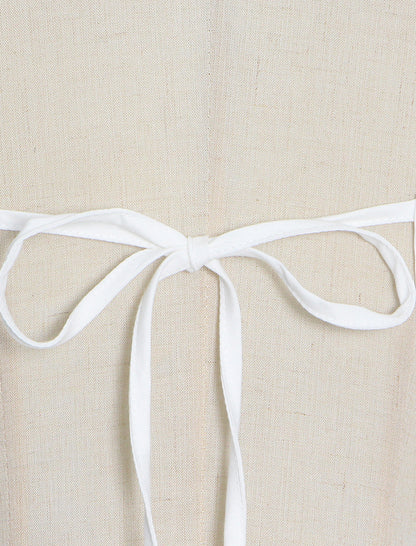 Padded Shoulder Waist-Tie Shirt