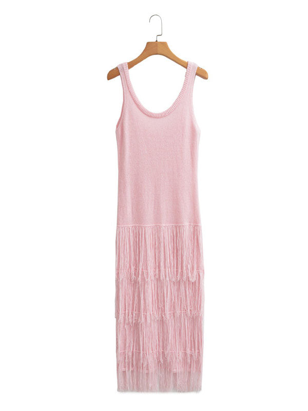 Tiered Fringe Maxi Dress