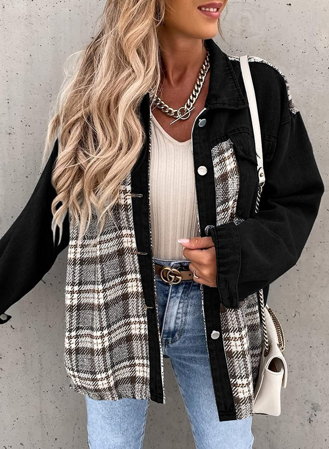 Patchwork Plaid Jacket