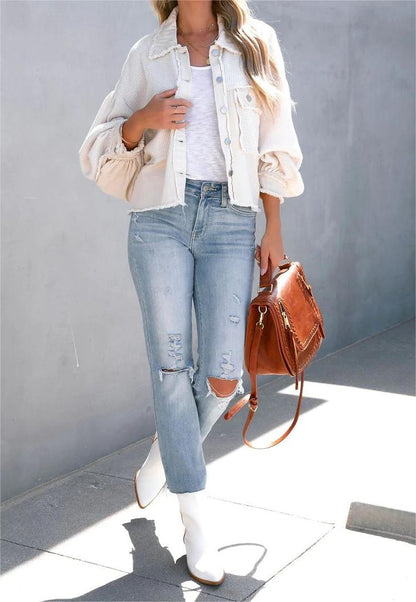 Buttoned Crop Jacket