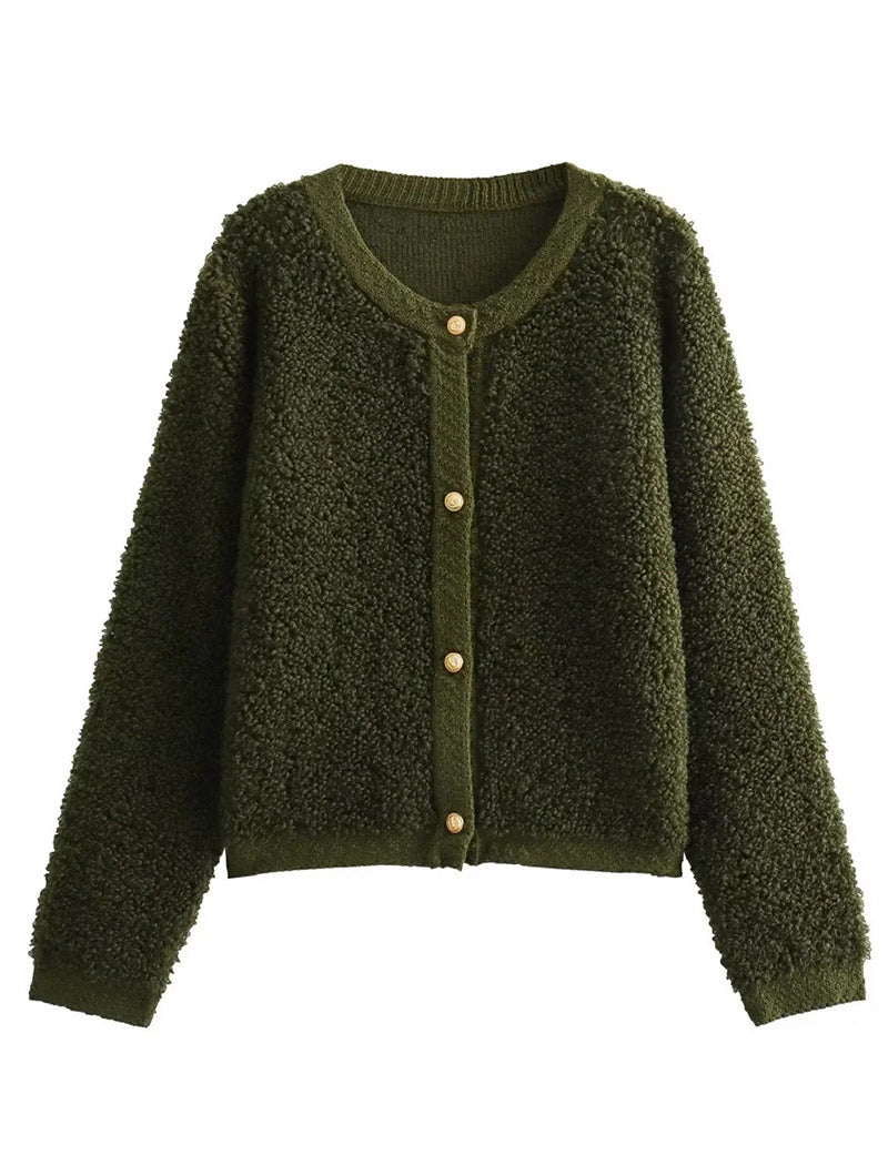 Boucle Cardigan with Button Detail