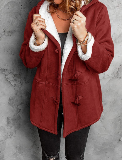 Sherpa-Lined Toggle Closure Coat