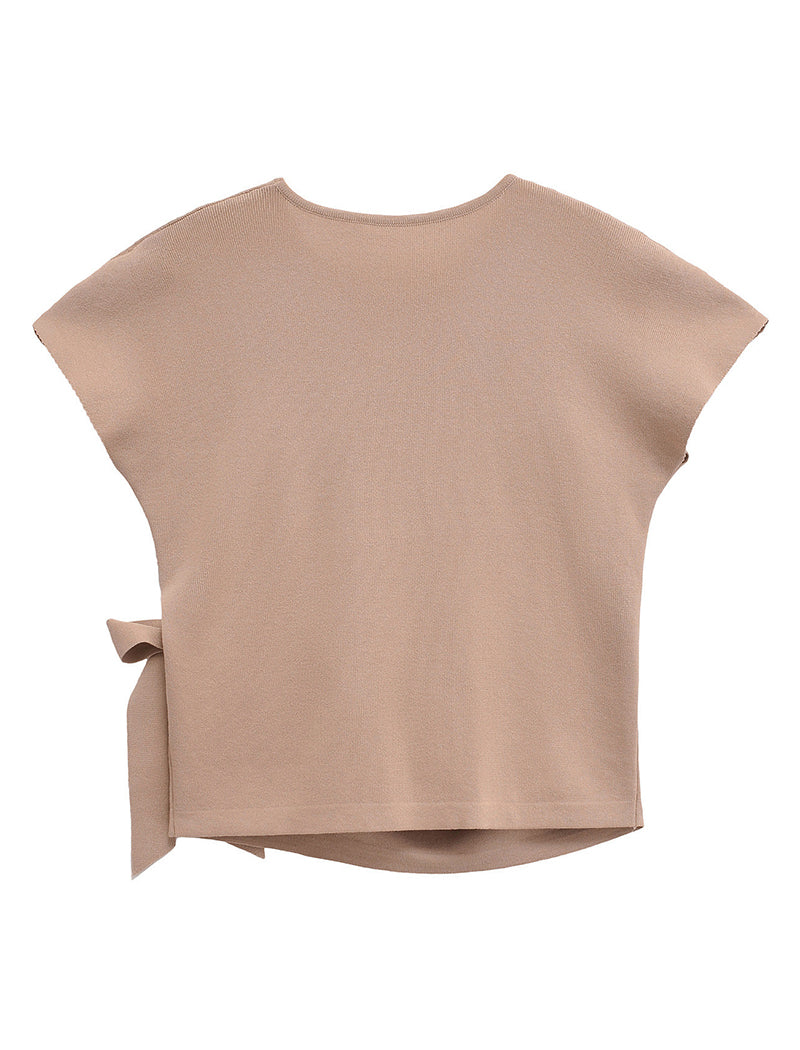 Drop Shoulder Short Sleeve Soft Knit Top