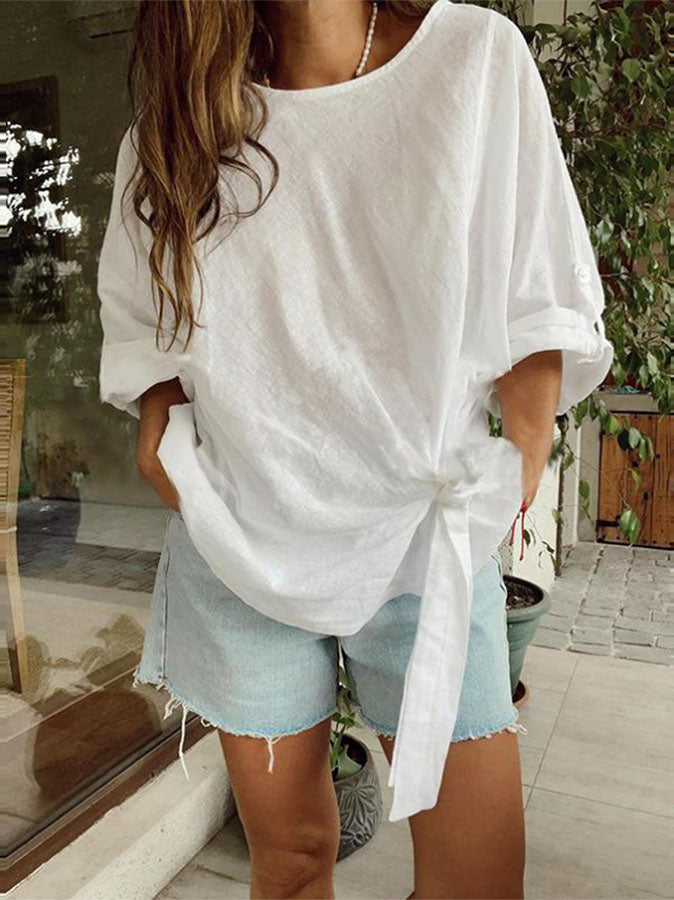 Oversized Tie Waist Top