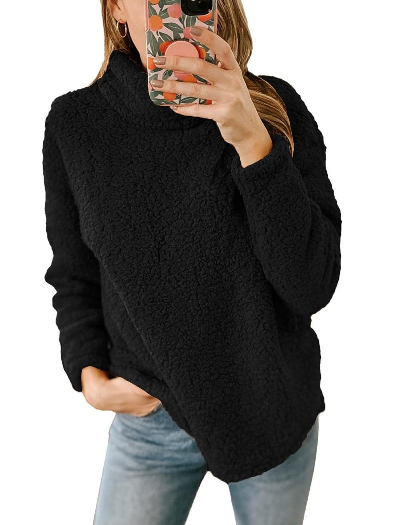 Cozy High-Neck Teddy Top