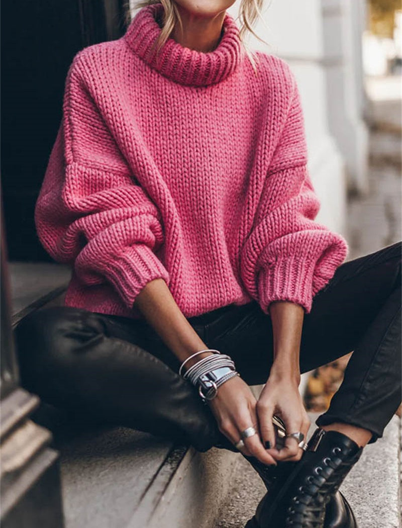 Oversized Knit Turtleneck Sweater