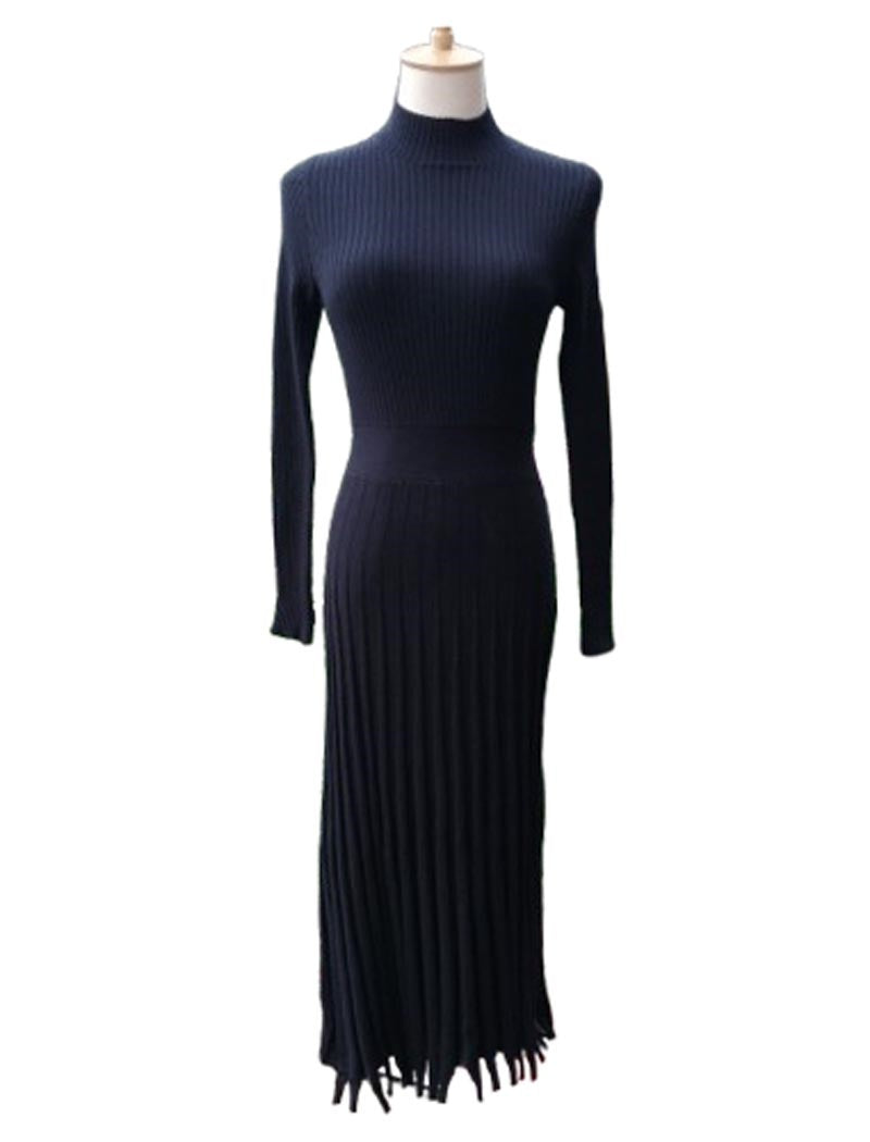 Pleated Knit Dress