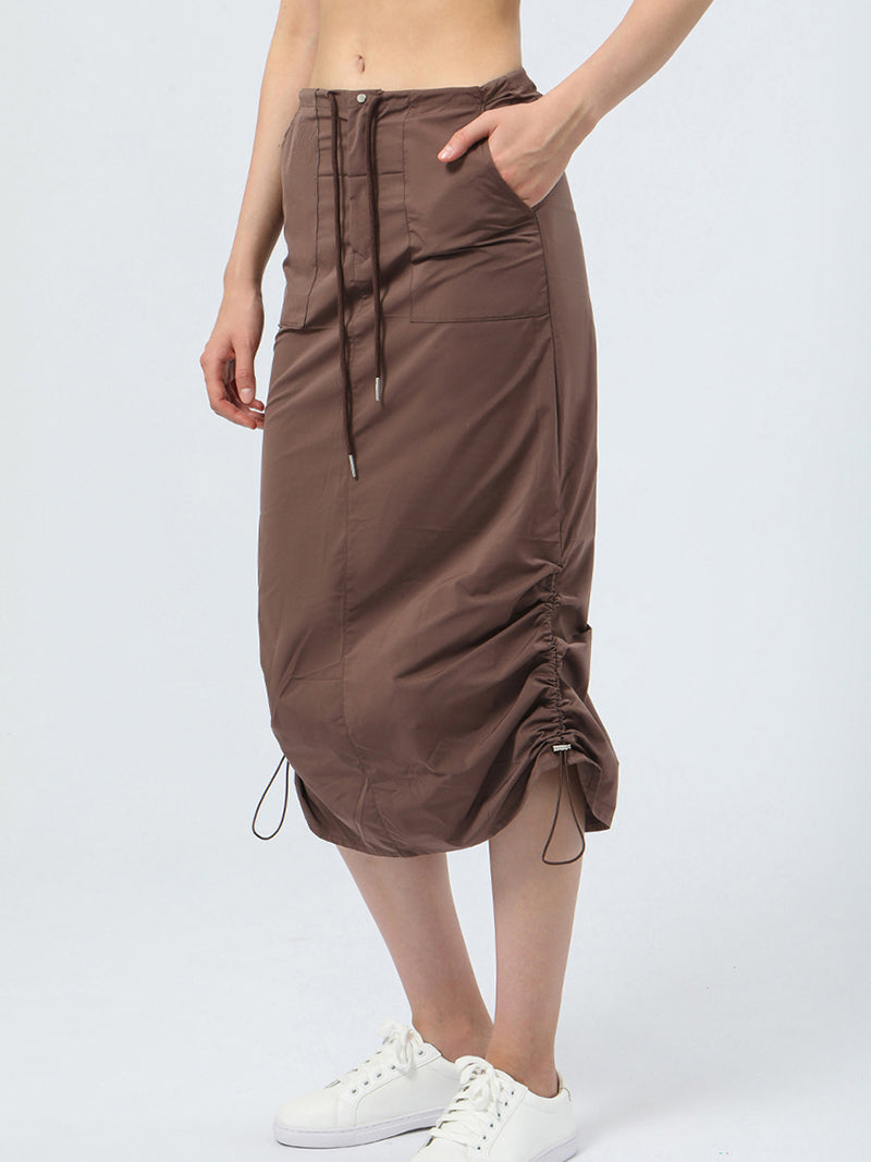 Drawstring Midi Skirt