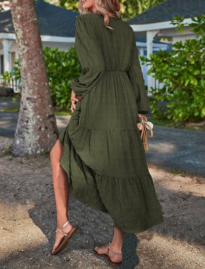 Tiered Long Sleeve Maxi Dress