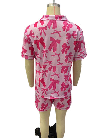 Button-Down Pajama Shorts Set