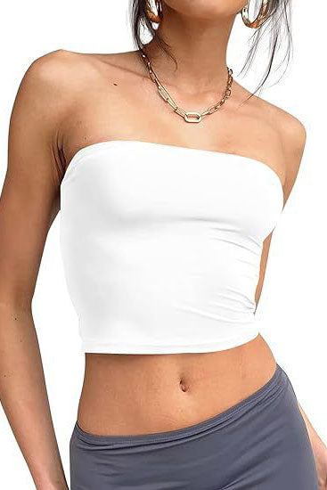 Solid Tube Crop Top