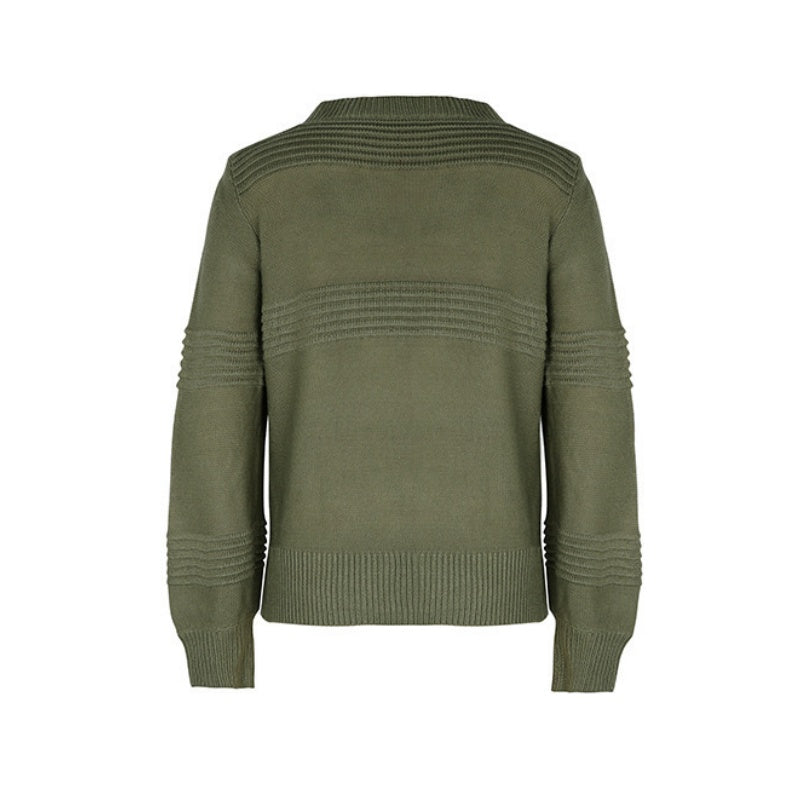 Long-Sleeve Solid Knit Sweater