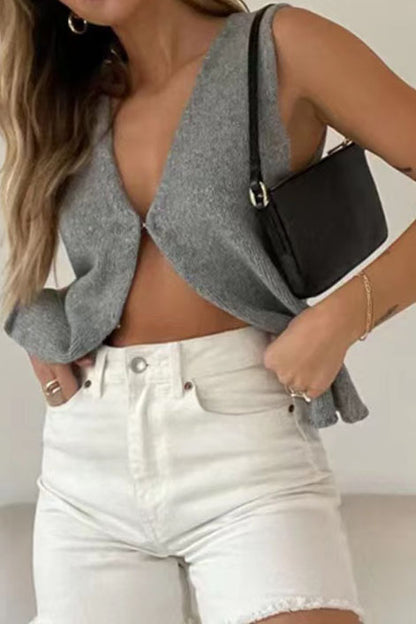 Open-Front Crop Vest