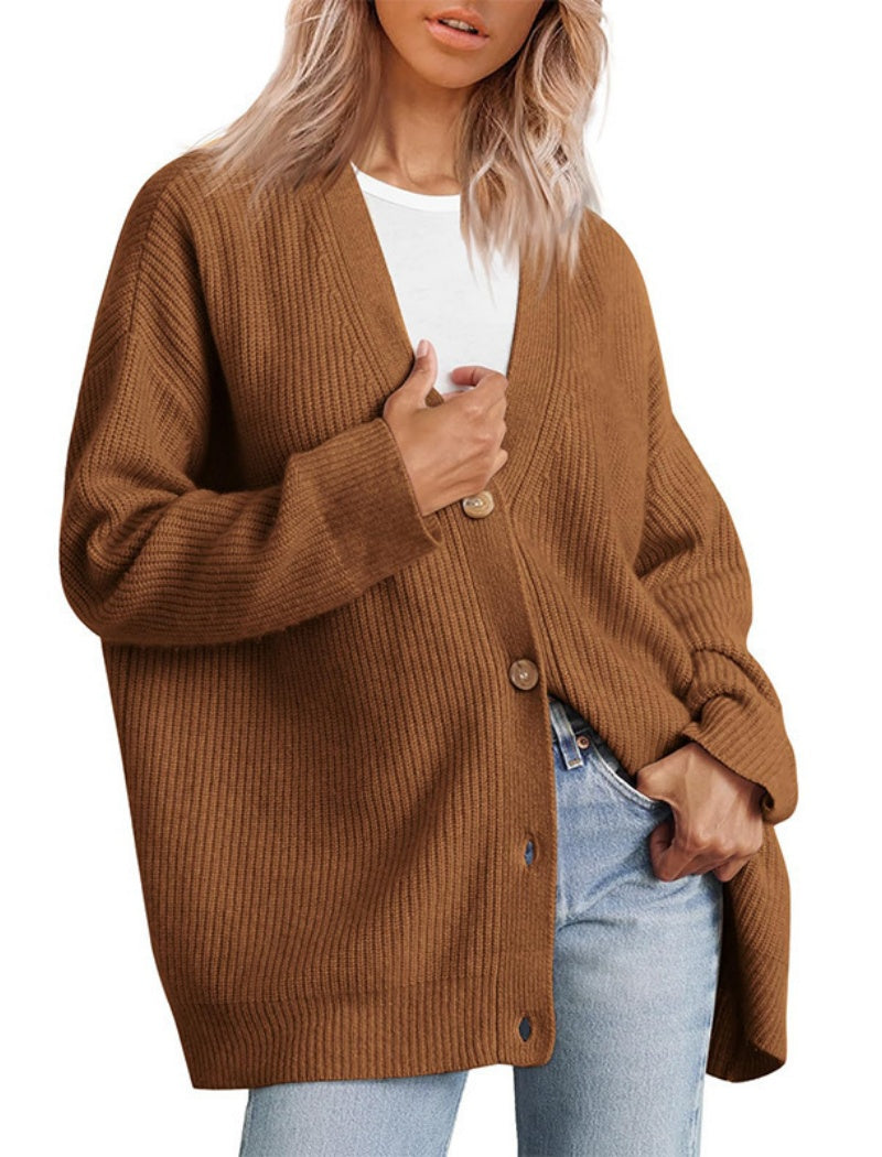 Oversized Button-Front Cardigan