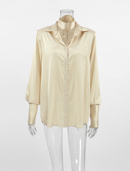 Tie-Front Satin Shirt