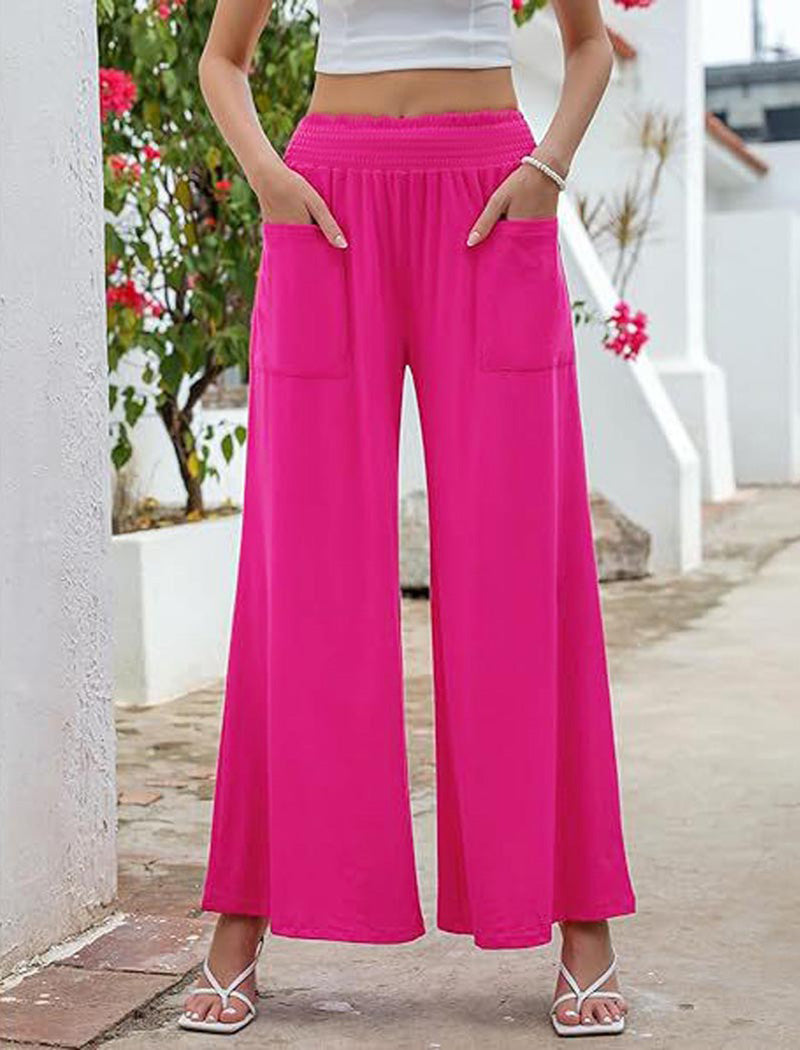 High-Rise Wide-Leg Pockets Pants