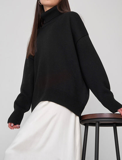 Oversized Turtleneck Sweater with Relaxed Fit