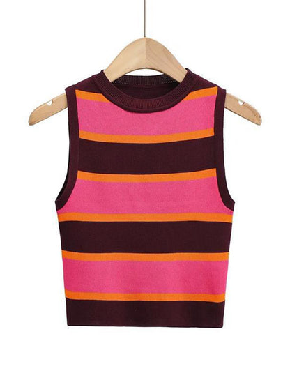 Striped Ribbed Knit Tank Top