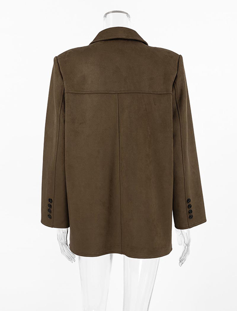 Oversized Faux Suede Blazer