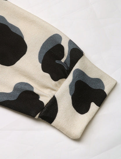 Cutout Panel Hoodie with Print