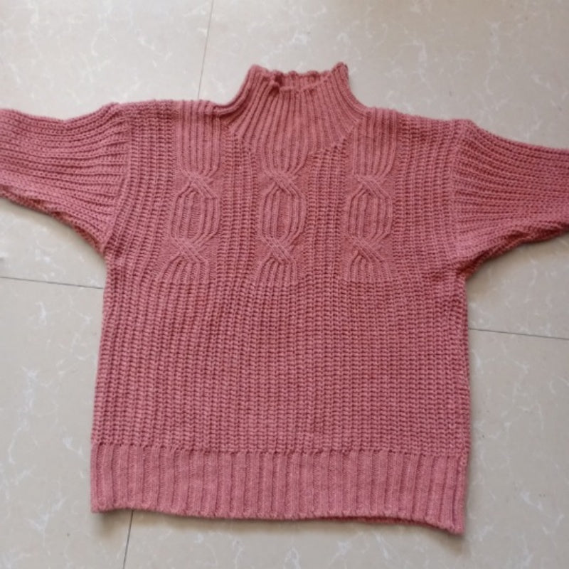 Cable Knit High-Neck Sweater