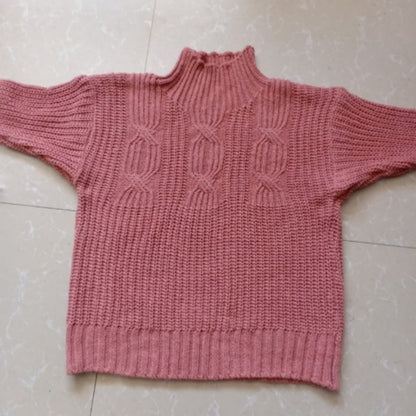 Cable Knit High-Neck Sweater