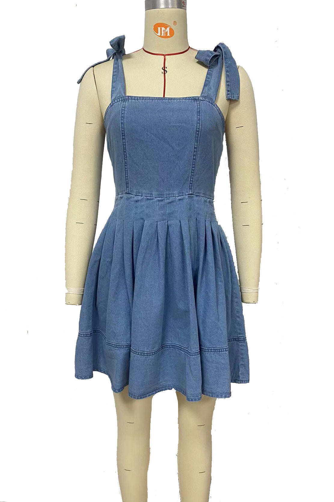 Square Neck Denim Mini Dress