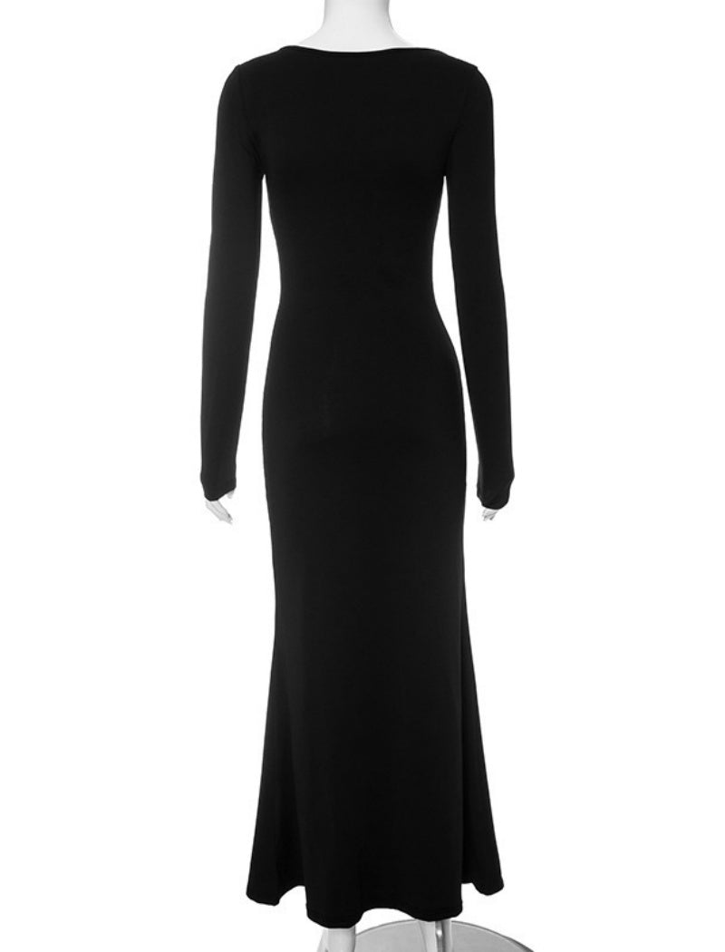 Bodycon Maxi Dress with Square Neckline