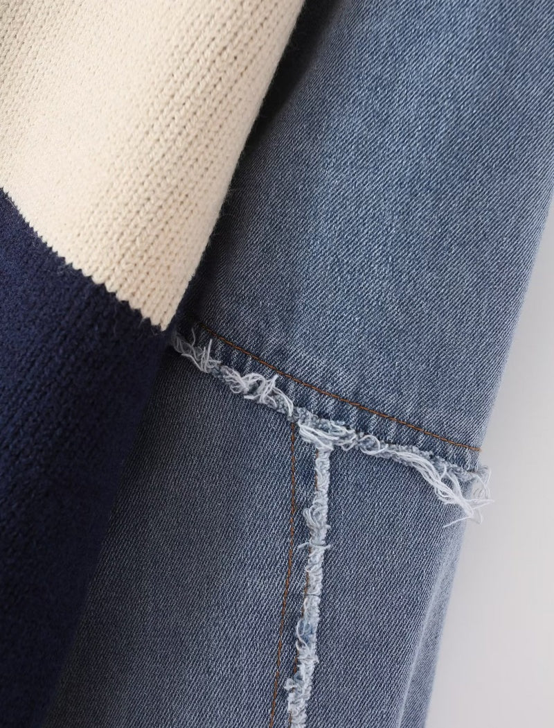 Patchwork Knit Sweater