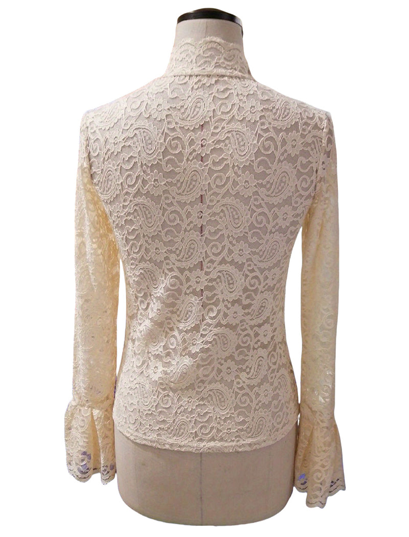 Elegant Lace Bell Sleeve Blouse