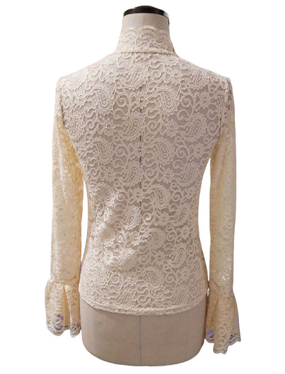 Elegant Lace Bell Sleeve Blouse