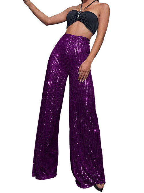 High-Waist Sequin Pants