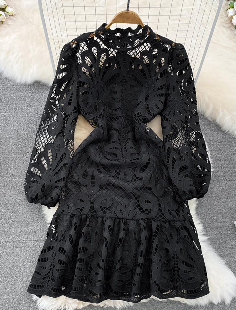 Long Sleeve Lace Midi Dress