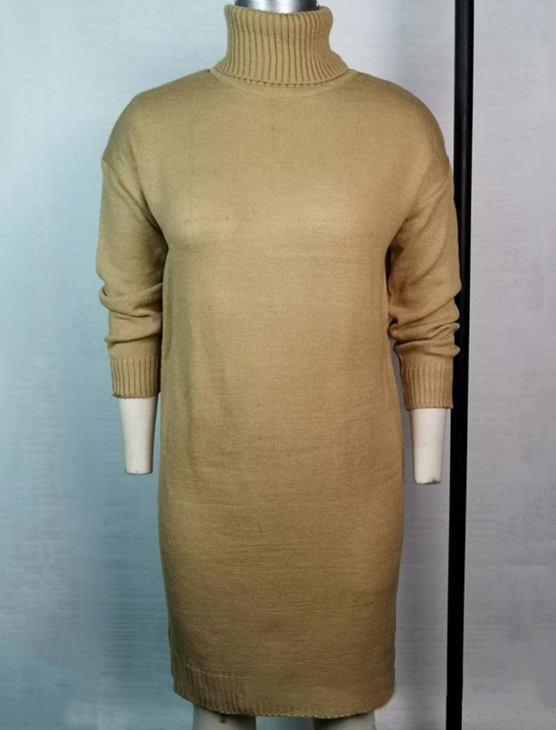 High-Neck Knit Sweater