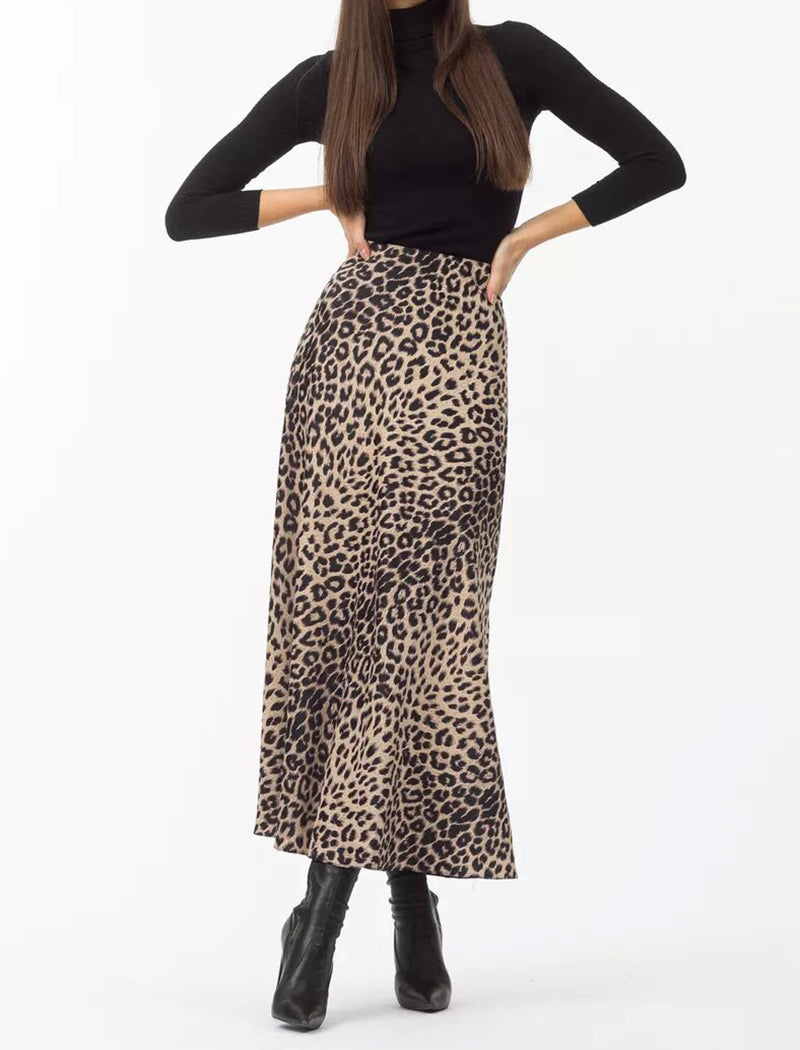 Leopard Print Maxi Skirt