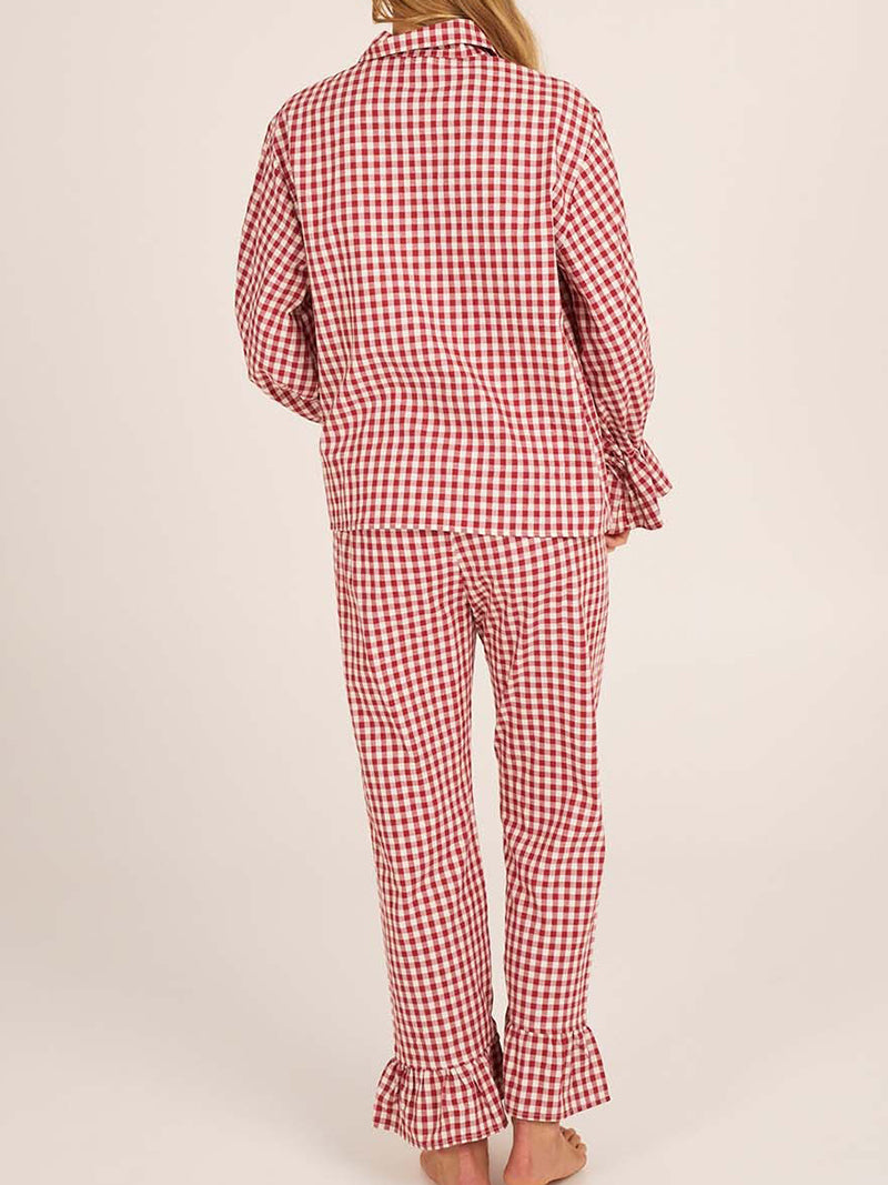 Gingham Top and Pants Set