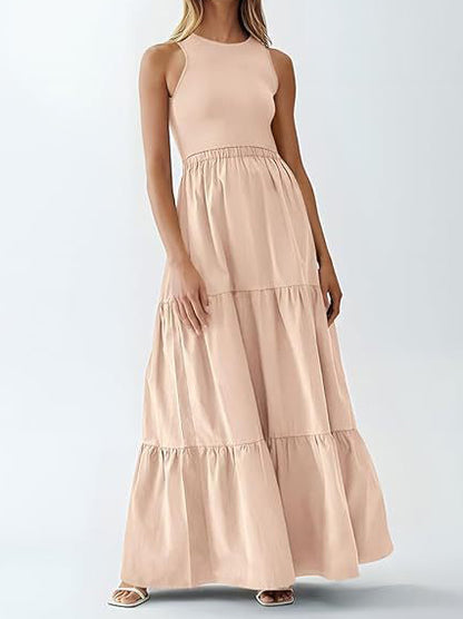 Tiered Sleeveless Maxi Dress